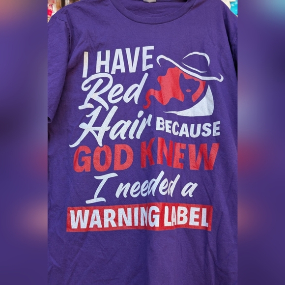 Red Hair Redhead Hairy I Have Red Hair Because God Knew Redhead T-Shirt L (EUC) - Picture 5 of 9